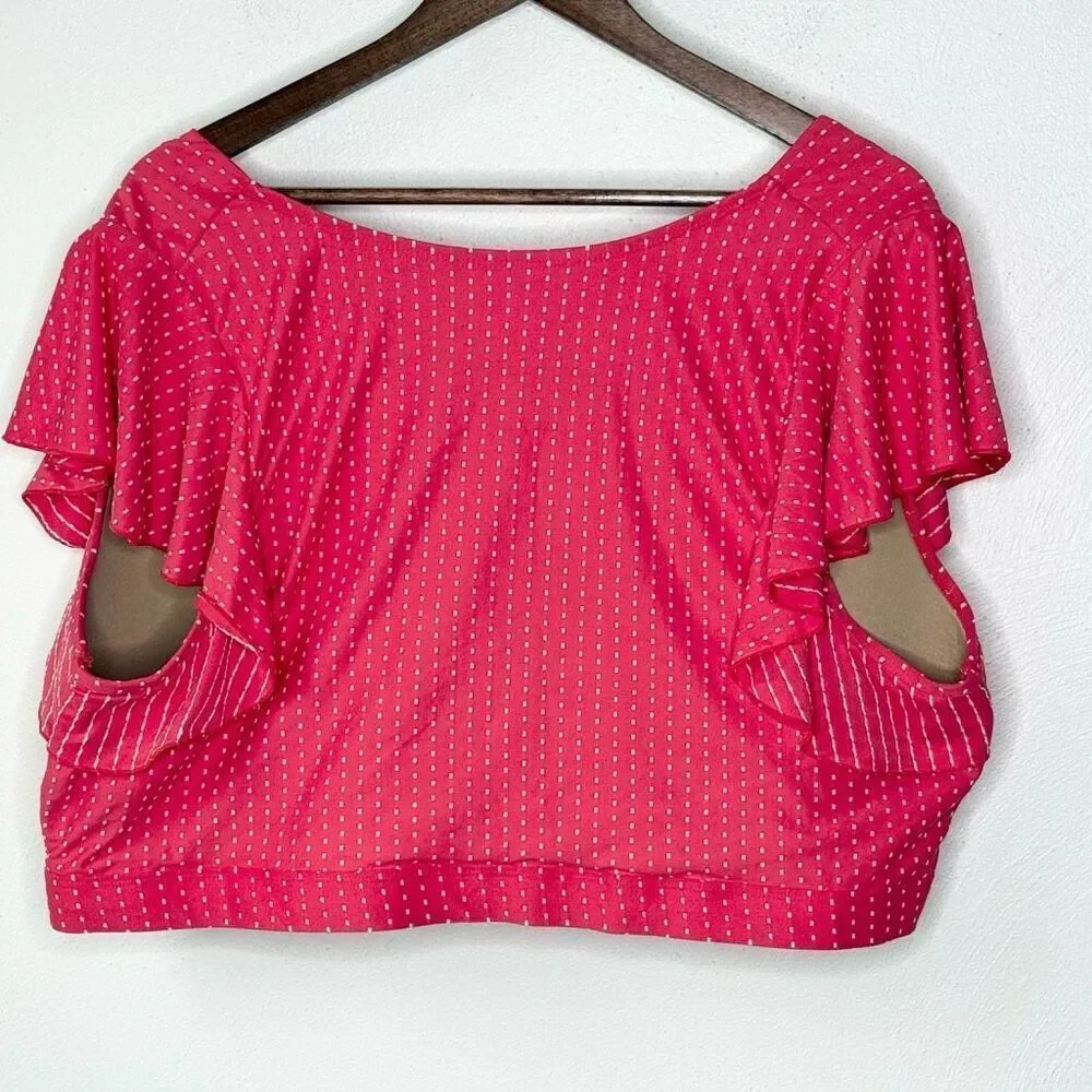 Swim By Cacique Bikini Top Pink Coral Lightly Lined No-Wire - Women’s US 30